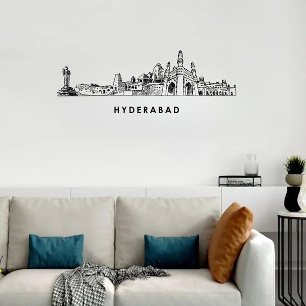 Hyderabad, India – Skyline Acrylic Wall Art – Home Decal – Indian National Day