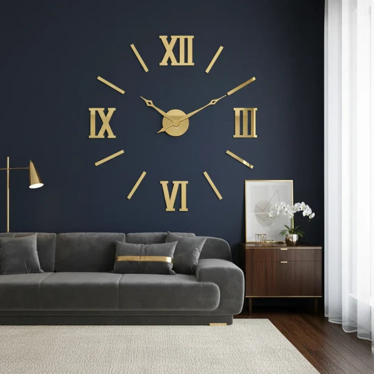 Giant DIY 3D Roman Numeral Wall Clock | Modern Acrylic Clock