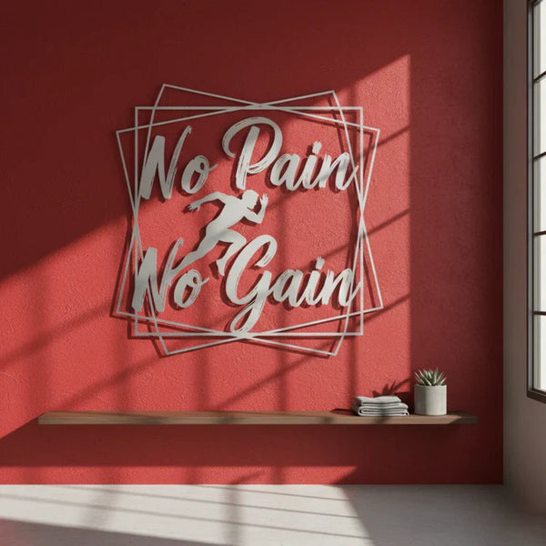 "No Pain No Gain" Acrylic Wall Art – Fitness & Motivation Decor