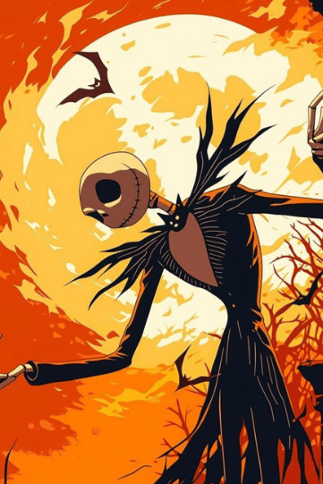 Haunting Pumpkin Figure Wall Art