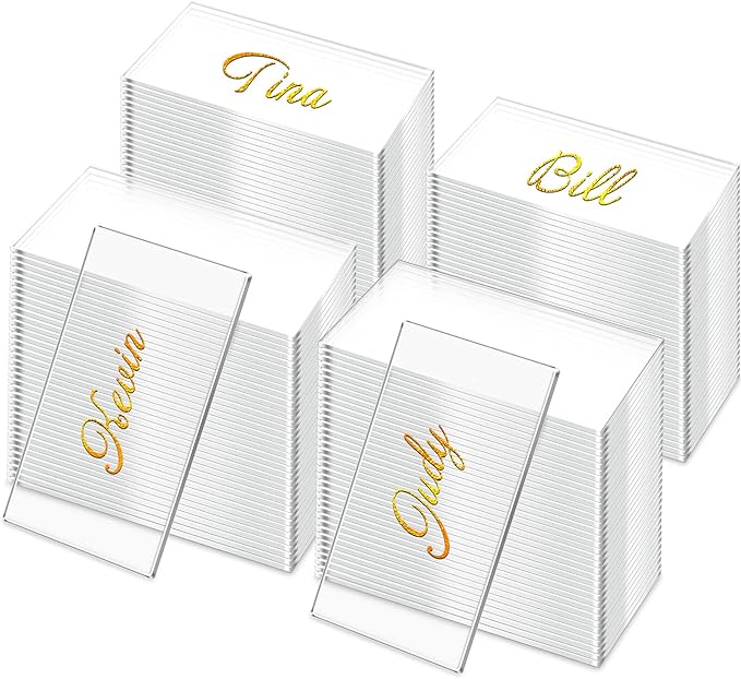 Clear Acrylic Wedding Place Cards Acrylic Table Number Card Blank Name Plate Seating