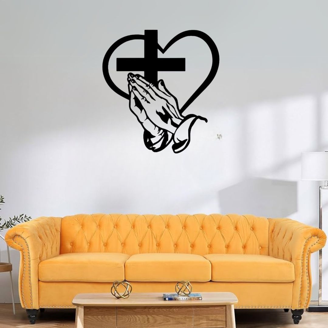 Jesus Cross, Praying Hand With Heart – Christmas & Baptism – For Church or Home