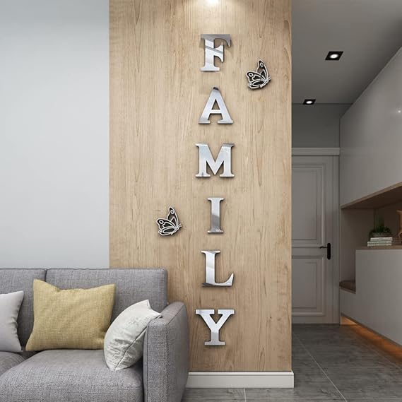 Family Sign Acrylic Mirror – Modern Home Decoration