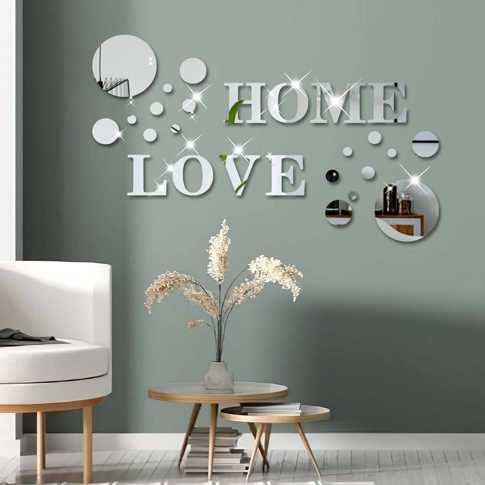 Home Love Acrylic Wall Mirror – Wall Decor Mirror For Home