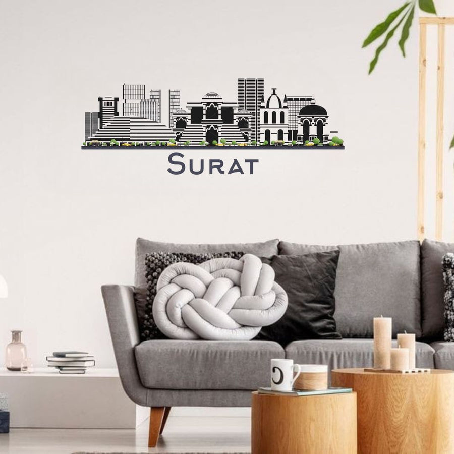 Surat, India – Skyline Acrylic Wall Art – Home Decal – Indian National Day