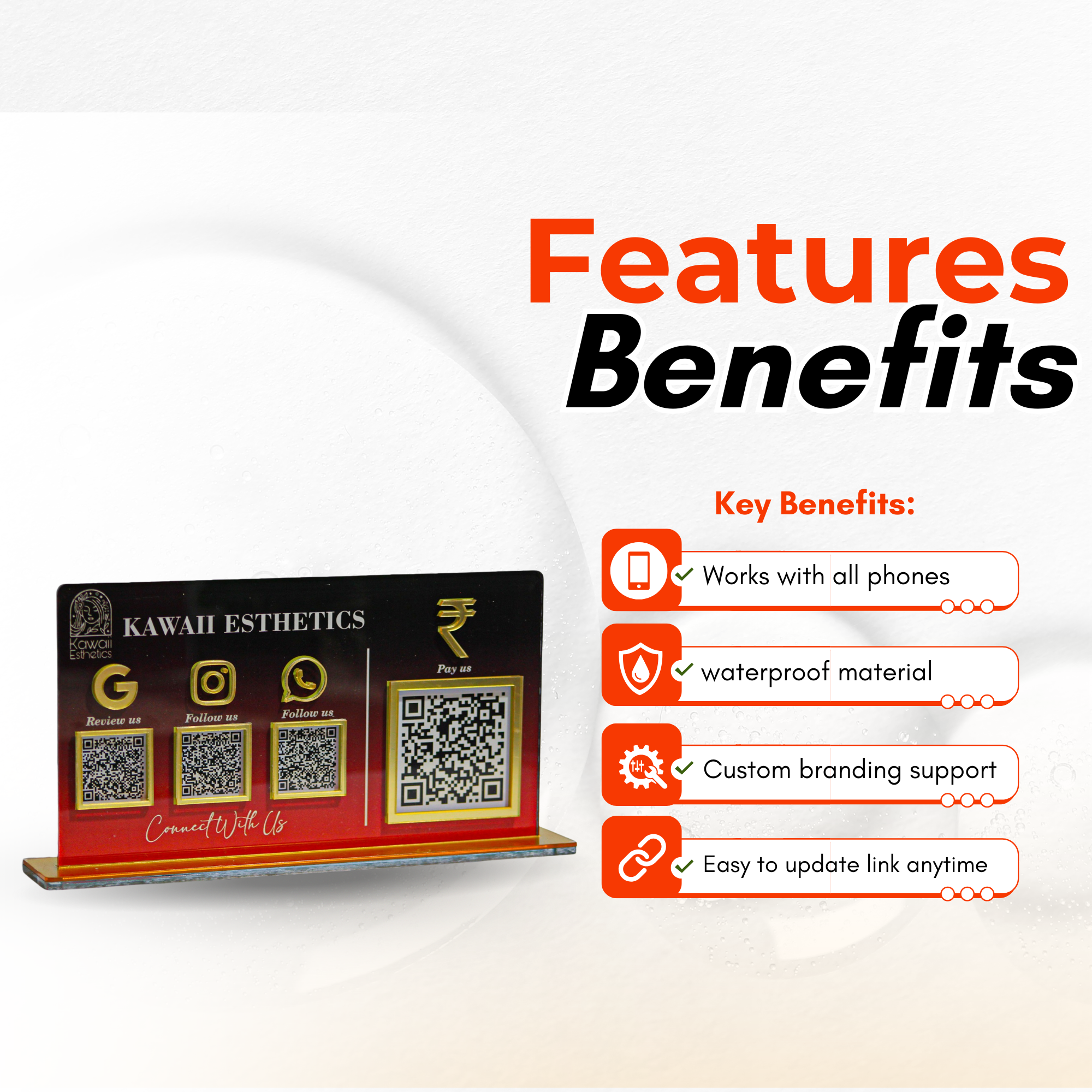 3-in-1 Digital QR NFC Standee