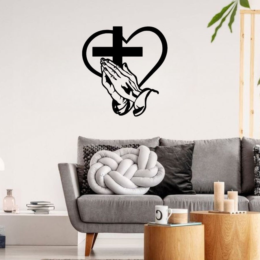 Jesus Cross, Praying Hand With Heart – Christmas & Baptism – For Church or Home