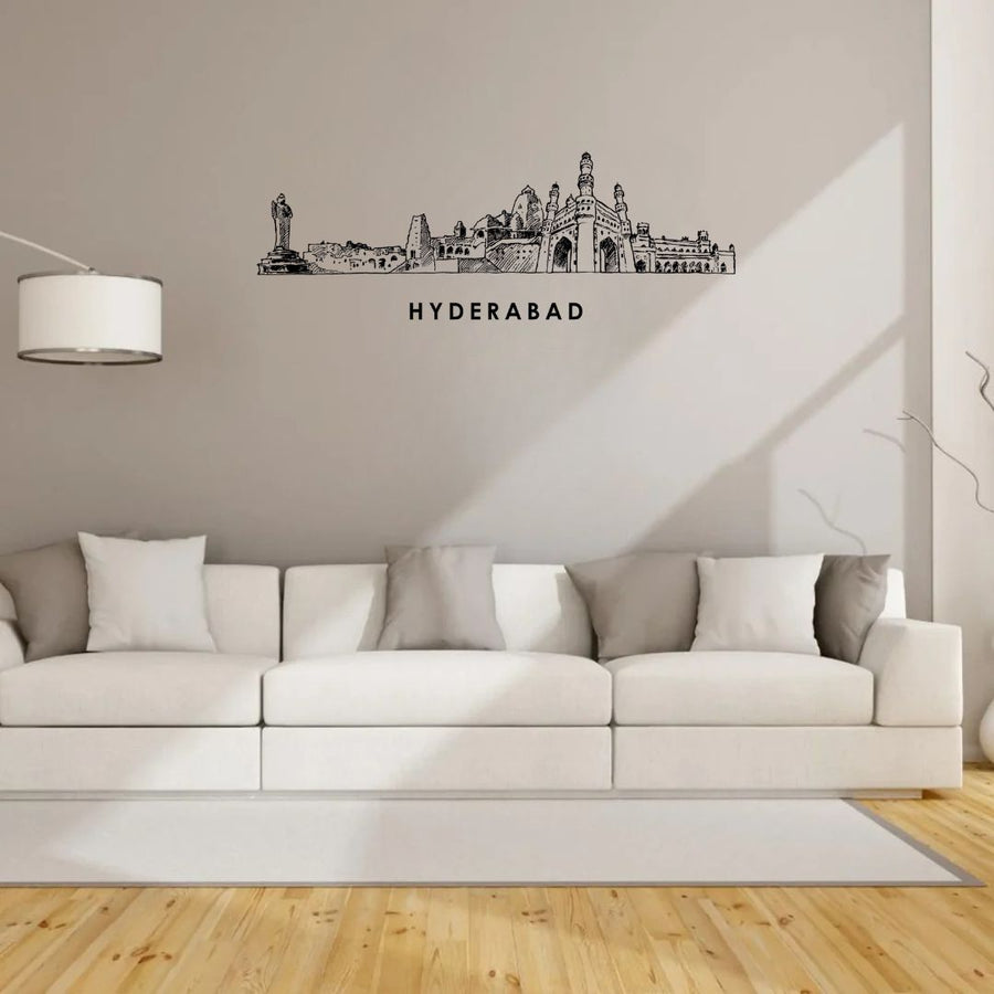 Hyderabad, India – Skyline Acrylic Wall Art – Home Decal – Indian National Day