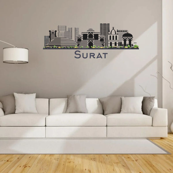 Surat, India – Skyline Acrylic Wall Art – Home Decal – Indian National Day