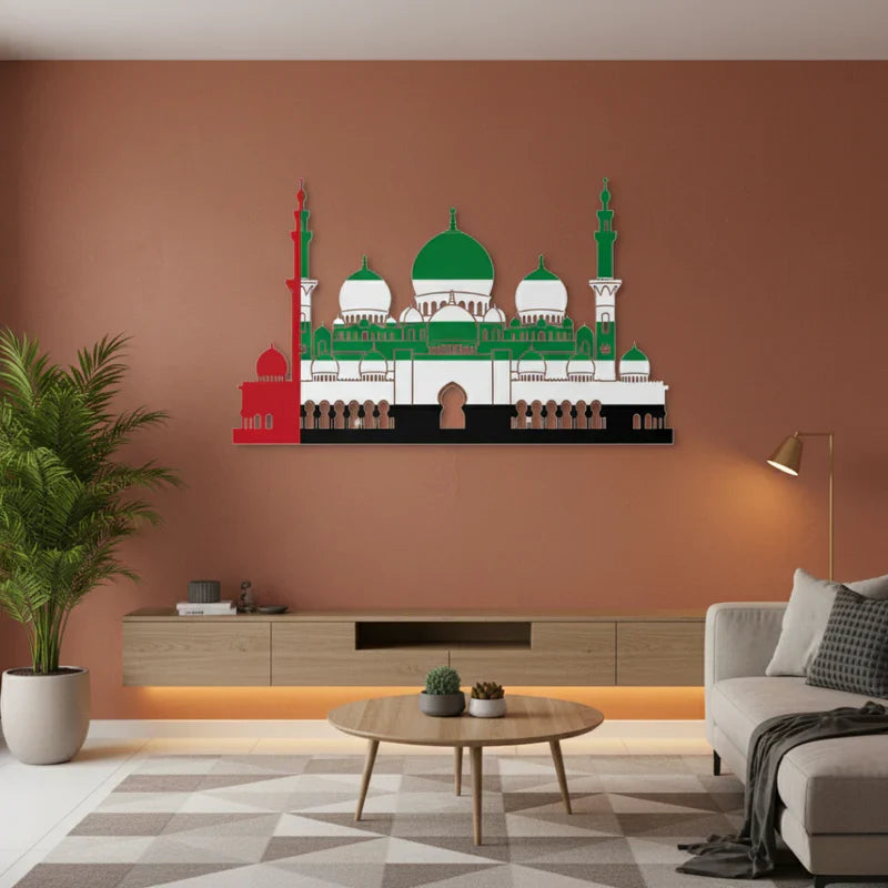 Grand UAE Mosque Silhouette Acrylic Wall Art