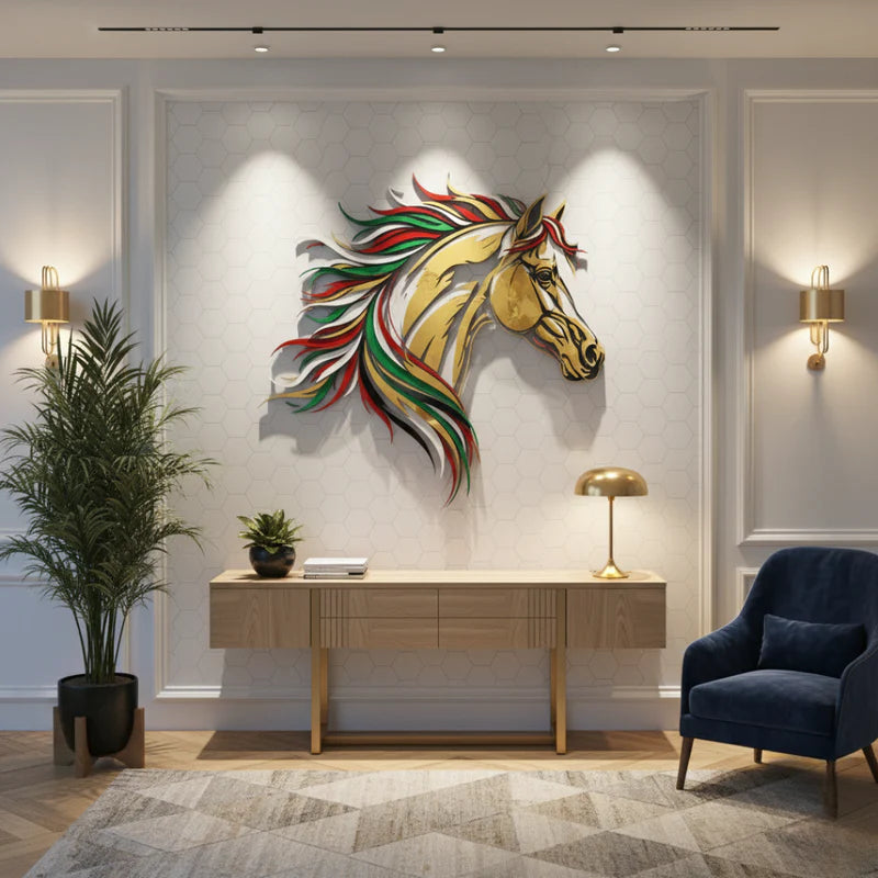 Majestic UAE National Day Horse Head Acrylic Wall Art