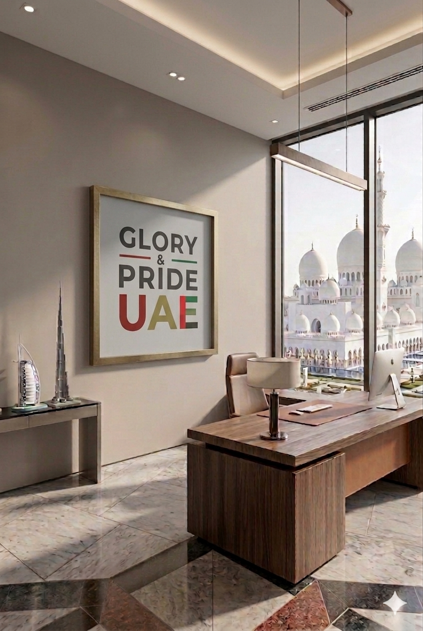 UAE Heritage & Ambition – Premium Executive Office Wall Art