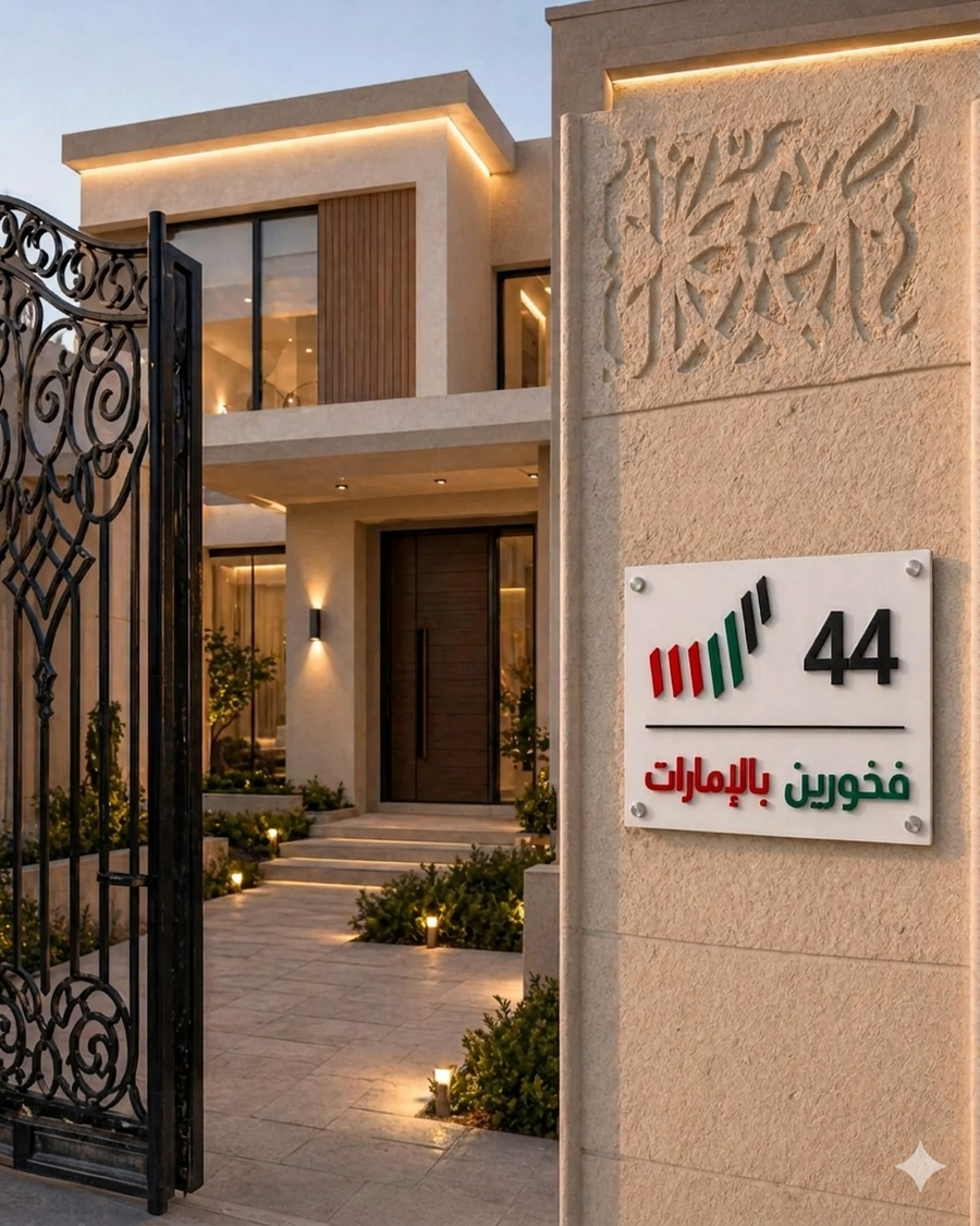 Premium Outdoor Name Plate – Proud of UAE Style House Sign