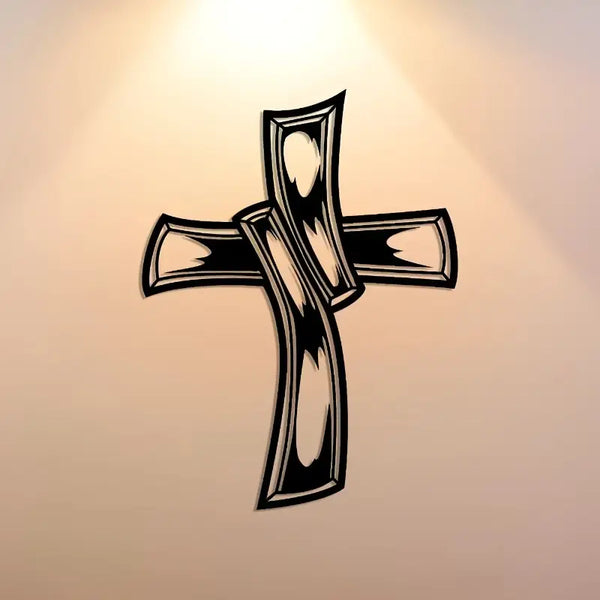 Jesus Cross Hollowed-out Retro – Christian Wall Decal