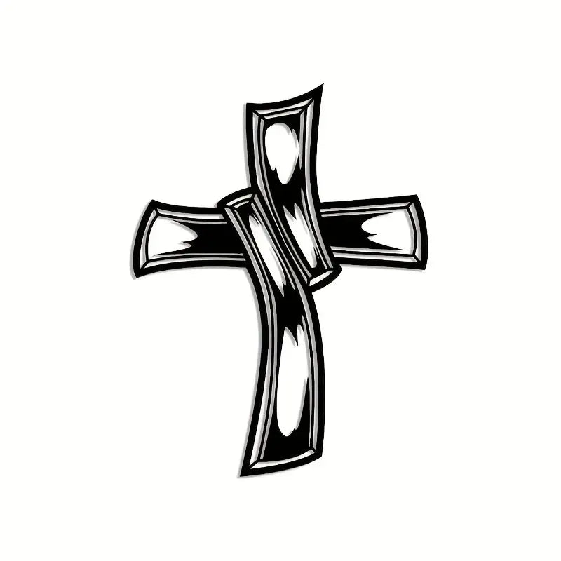 Jesus Cross Hollowed-out Retro – Christian Wall Decal