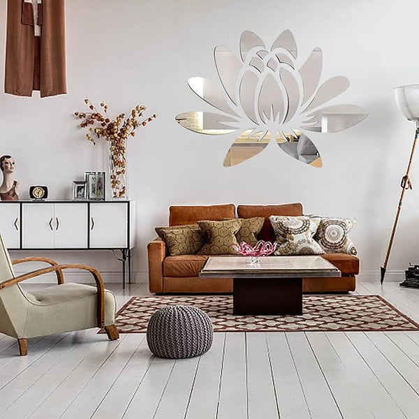 Lotus Flower Acrylic Mirror – Modern Home Decal
