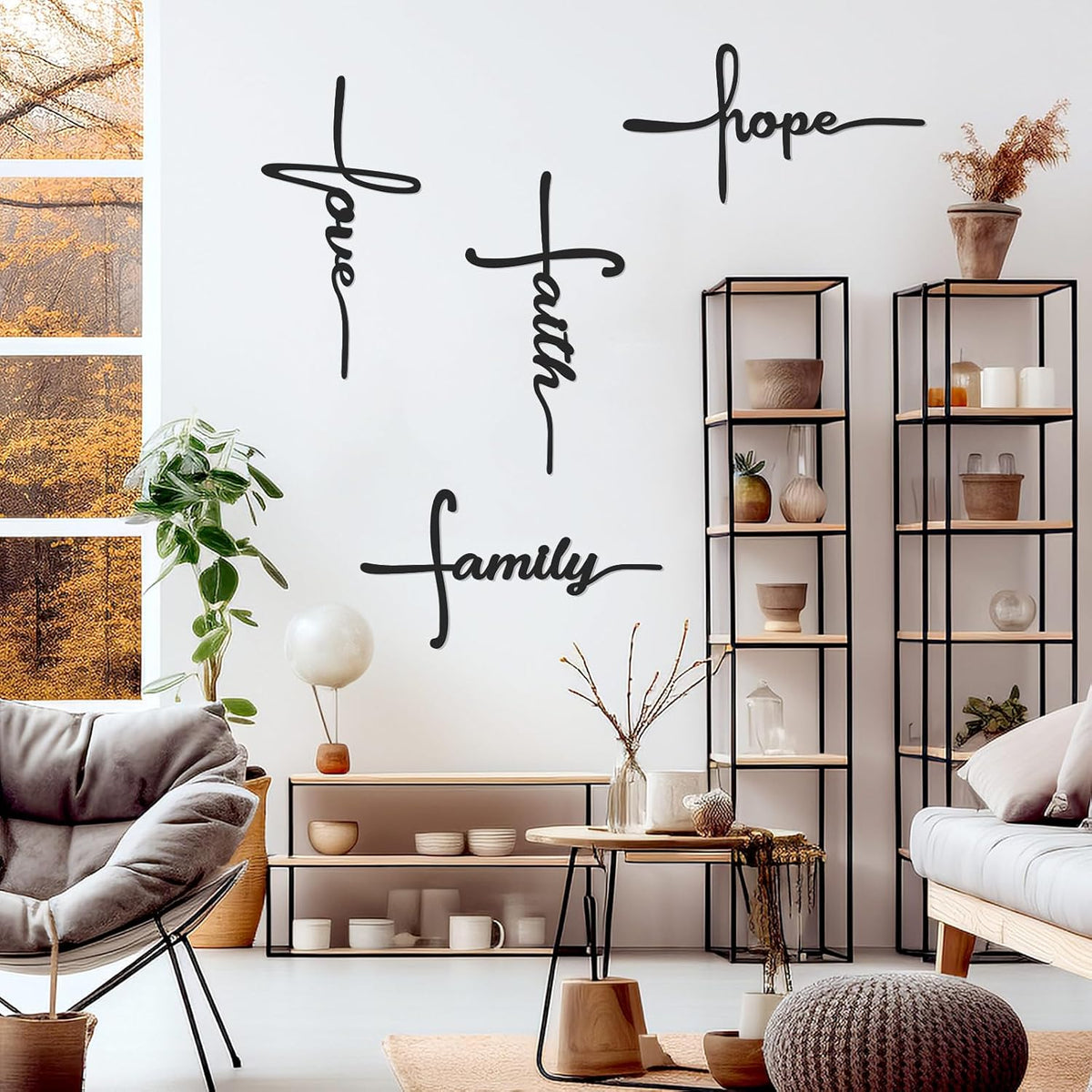 Love, Faith, Family, Hope in Cross Style – Christmas Wall Decor