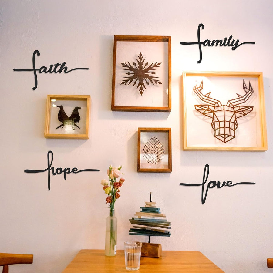 Love, Faith, Family, Hope in Cross Style – Christmas Wall Decor
