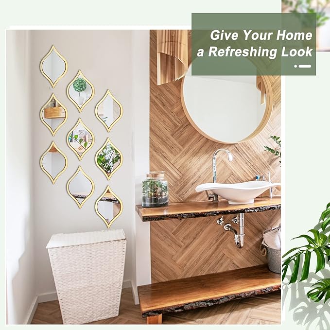 TeaDrop Design Mirror Wall | 9 pieces