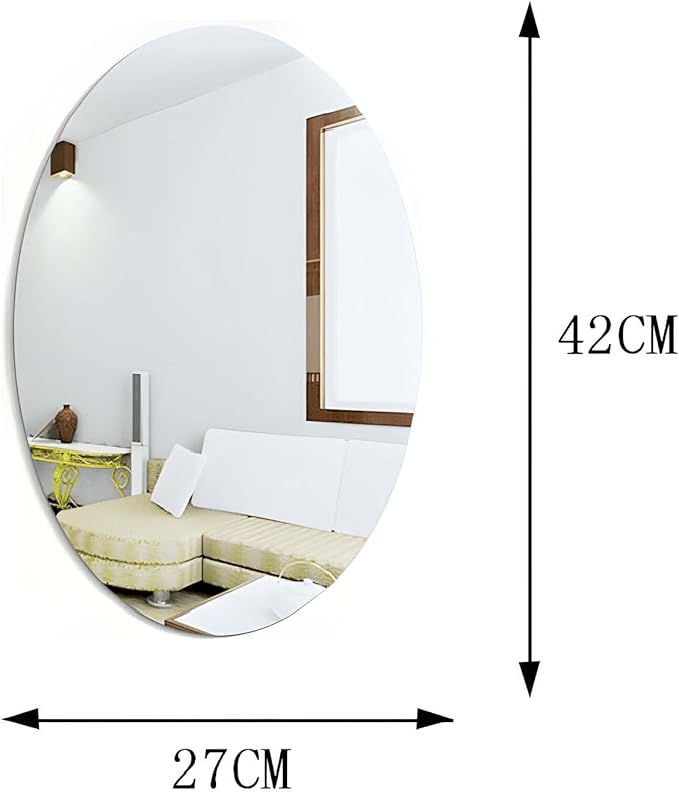 Oval Shape Acrylic Mirror -Modern Wall Mirror for Bathroom, Ktichen