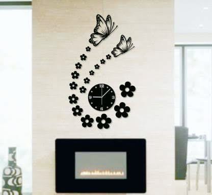 3D Butterfly Clock Acrylic Wall Decor