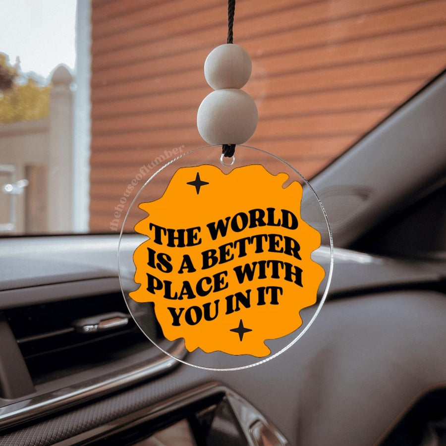 "The World is Better" Retro Car Hanging – Positivity Charm