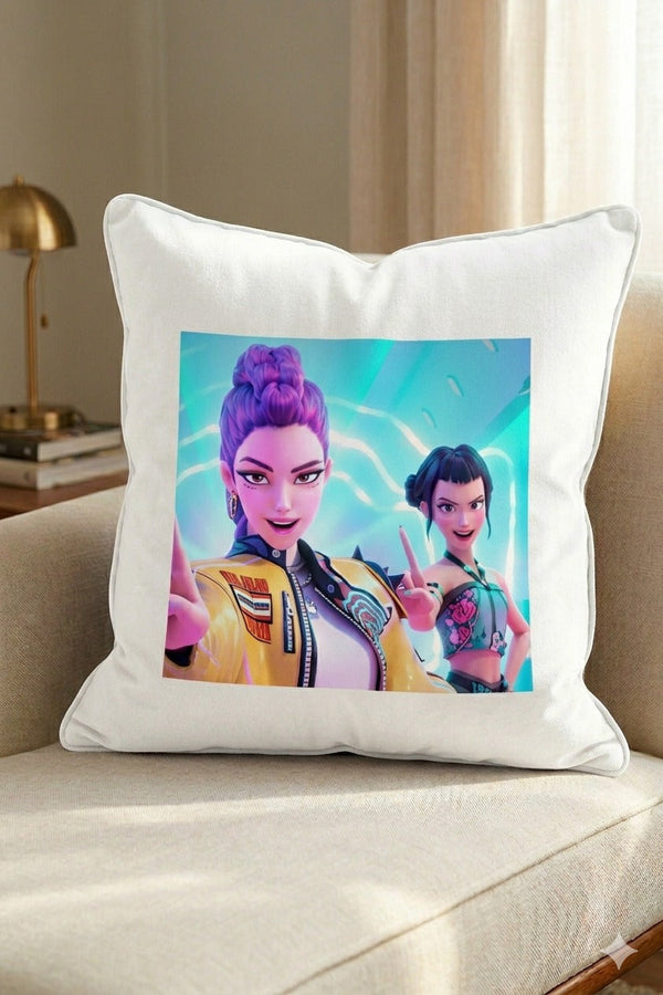 KPop Demon Aesthetic Cushion Pillow – Stylish Fan Room Decor