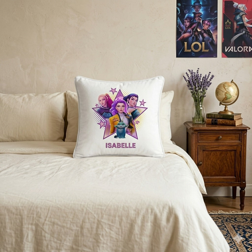 KPop Demon Anime Style Pillow – Aesthetic Bedroom Decor