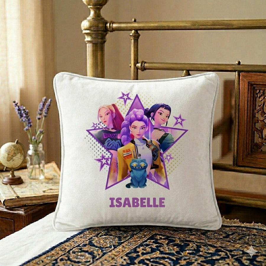 KPop Demon Star Design Pillow – Cute Anime Style Room Decor Pillow