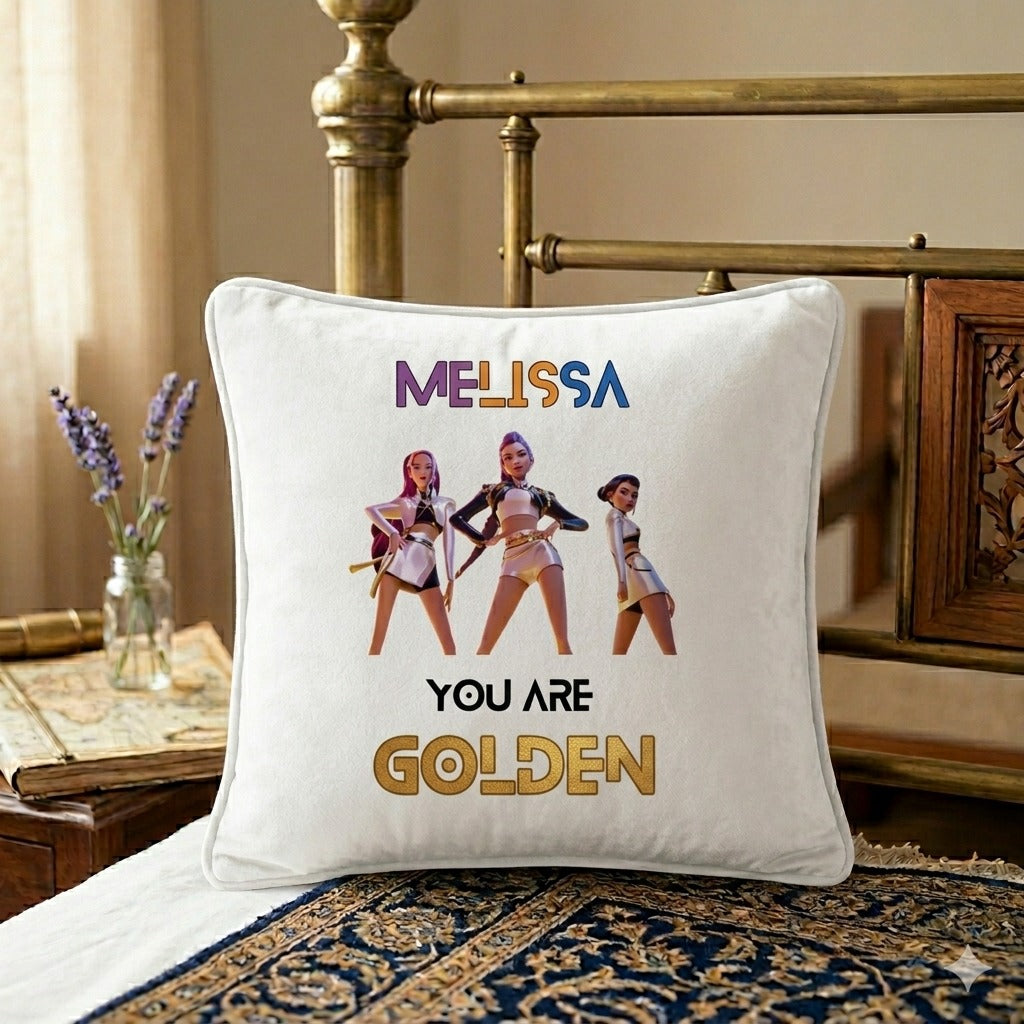 KPop Demon “You Are Golden” Pillow – Stylish Fan Room Decor Cushion