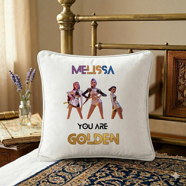 KPop Demon “You Are Golden” Pillow – Stylish Fan Room Decor Cushion