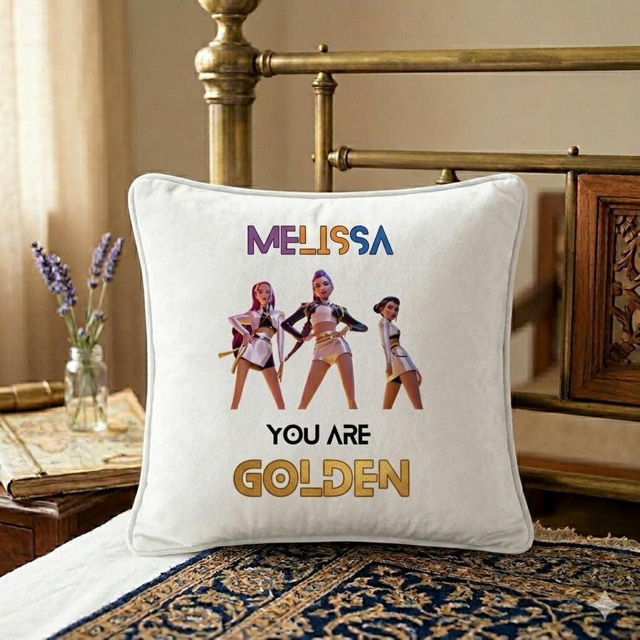 KPop Demon “You Are Golden” Pillow – Stylish Fan Room Decor Cushion