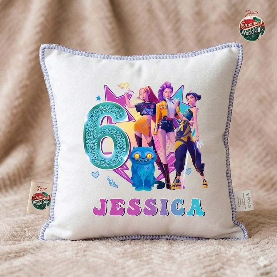 KPop Demon Birthday Pillow – Cartoon Cushion for Girls