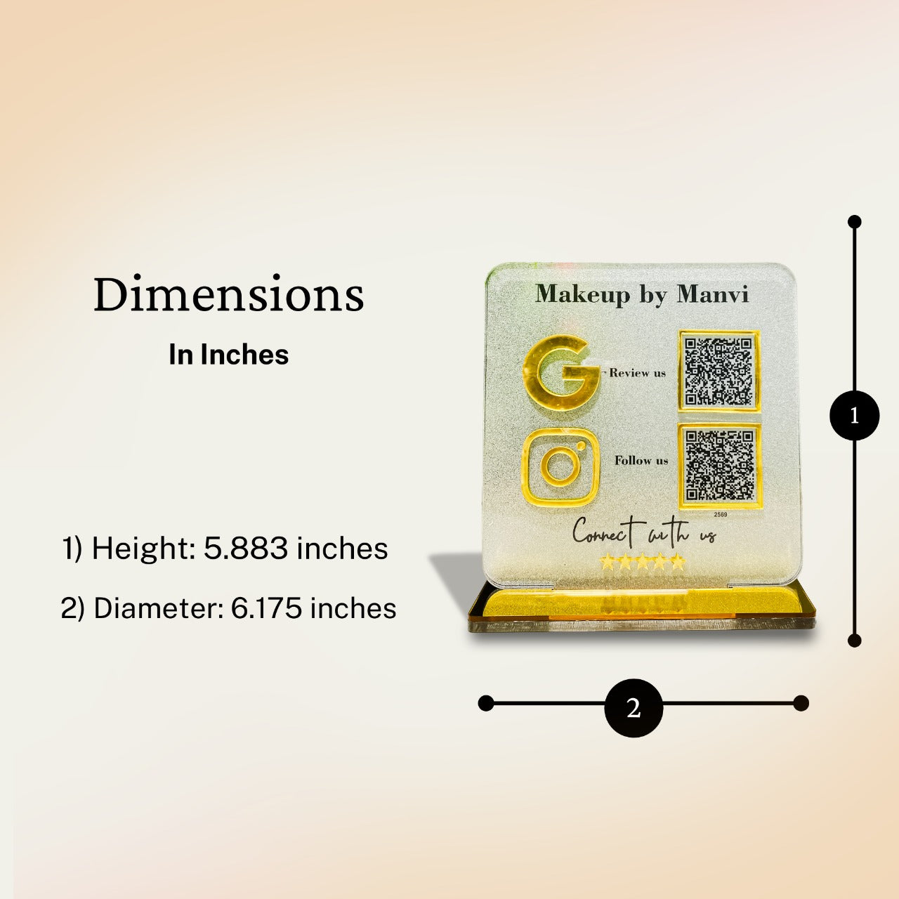 2 QR Frosted Colour Standee