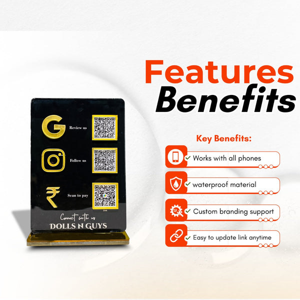 3 QR BlacK Colour Stand