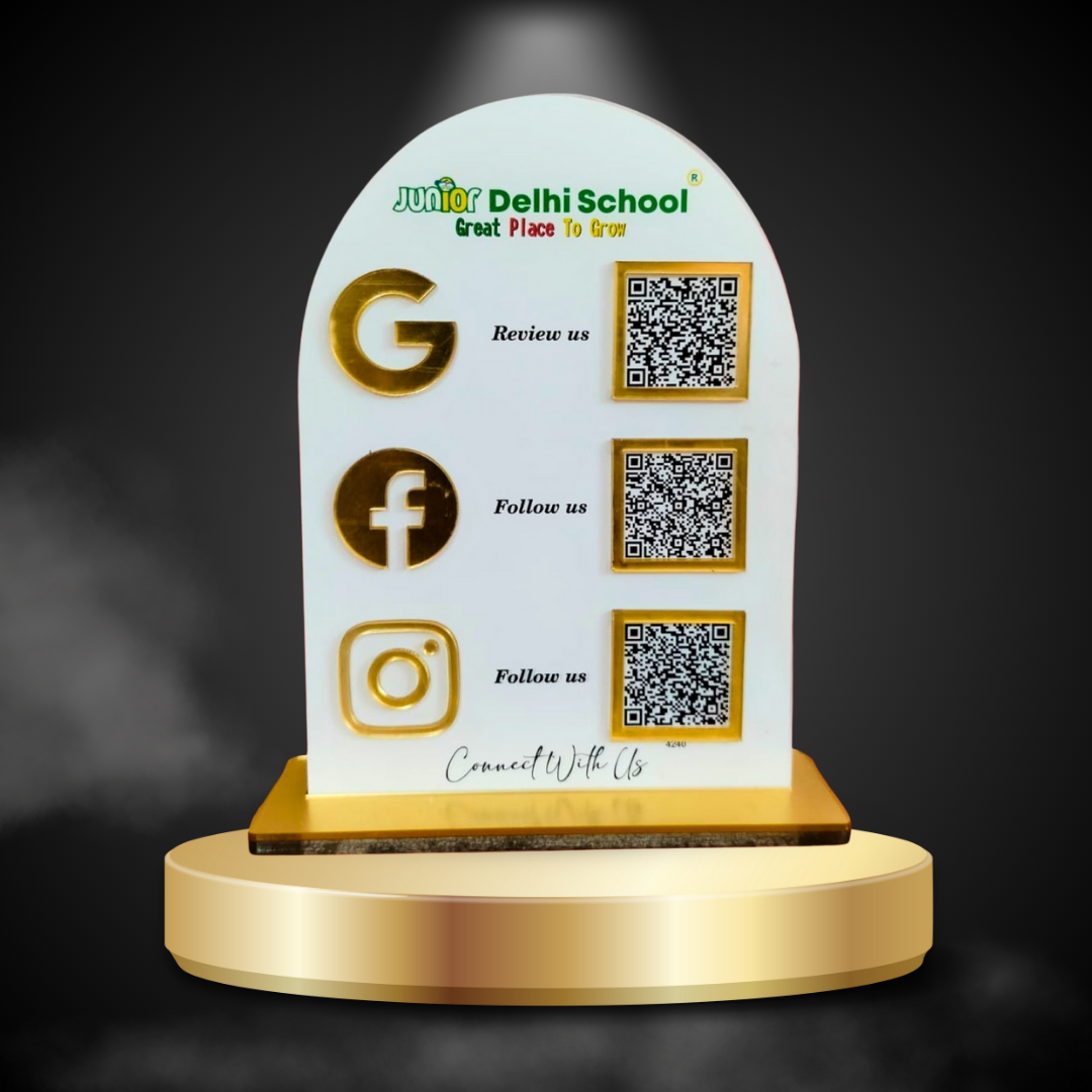 3 QR Round shape standee