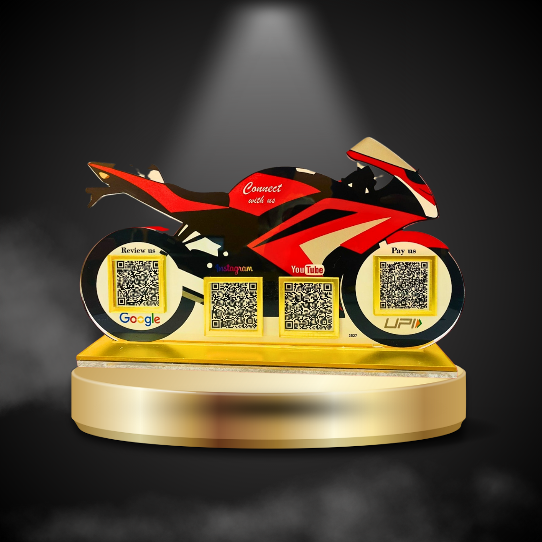 4 QR  Bike shape Standee