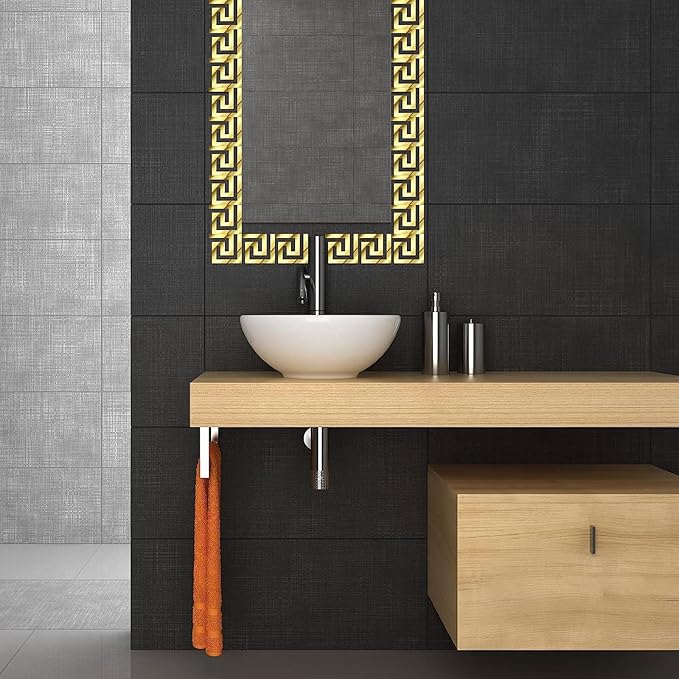Wooden Design Reflective Wall Mirror – Acrylic Mirror For Home Decor