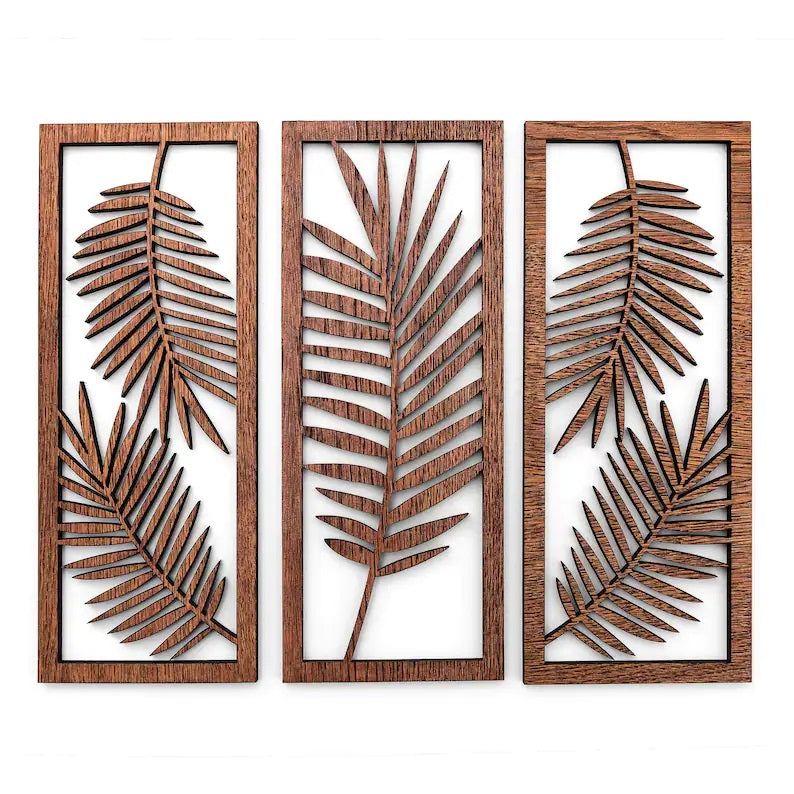 leaf  geometric wooden wall art