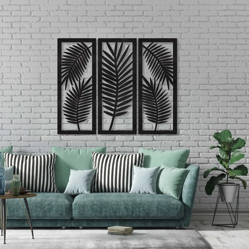 leaf  geometric wooden wall art