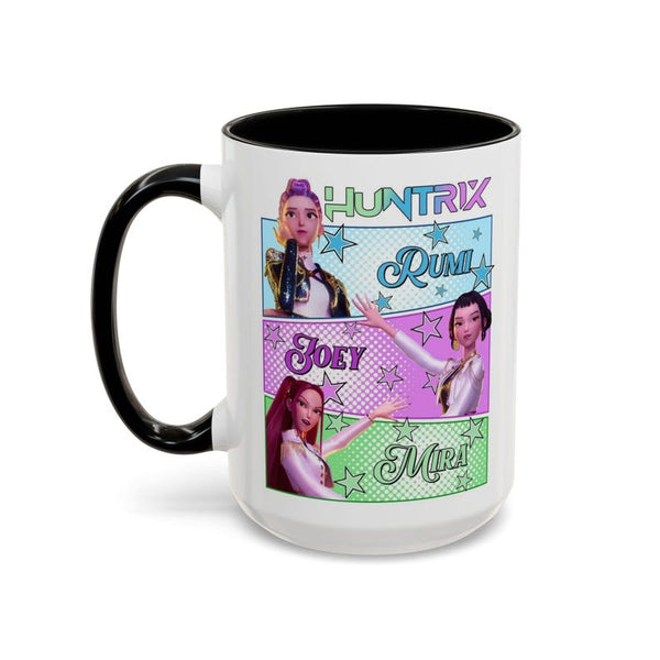 Huntrix Kpop Demon Hunters Inspired Coffee Mug, Rumi Zoey Mira Design, Gift for Kpop Fans