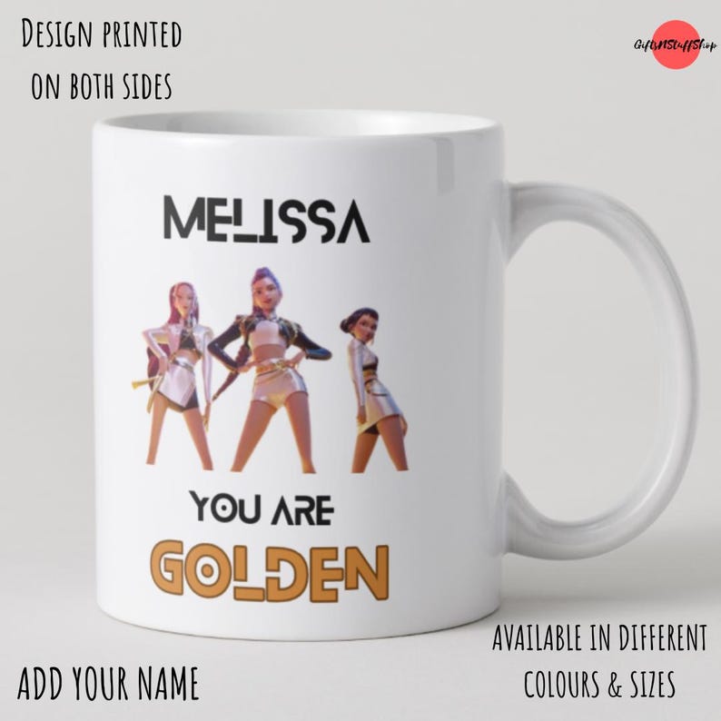 Personalized K-Pop "Golden" Demon Hunter Mug | Custom Name Coffee Cup