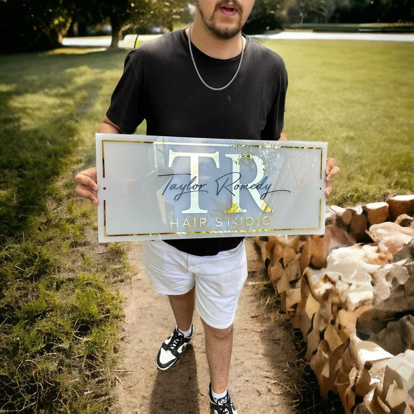 Large Business Sign, Hair Studio Sign, 3D Business Sign, Acrylic Logo Sign, Salon Sign