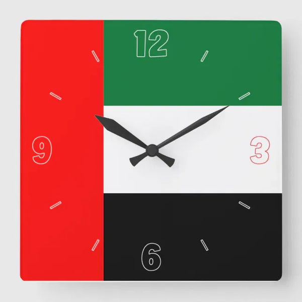 UAE Flag Wall Clock | National Day Wall Decor | UAE Home & Office Decoration