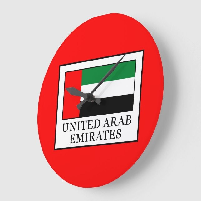 UAE Flag Red Round Wall Clock | National Day Wall Decor