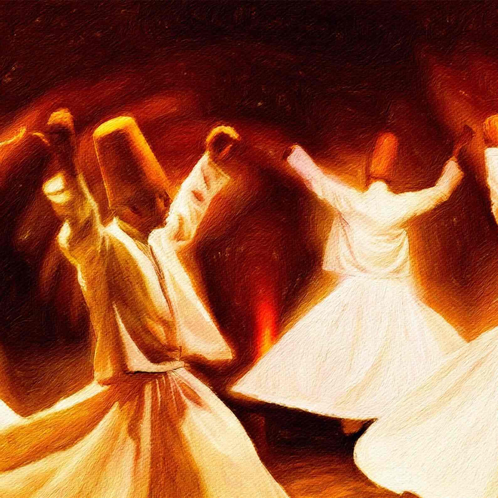 Canvas Printing Whirling Dervish - Islamic Gift Wall Art