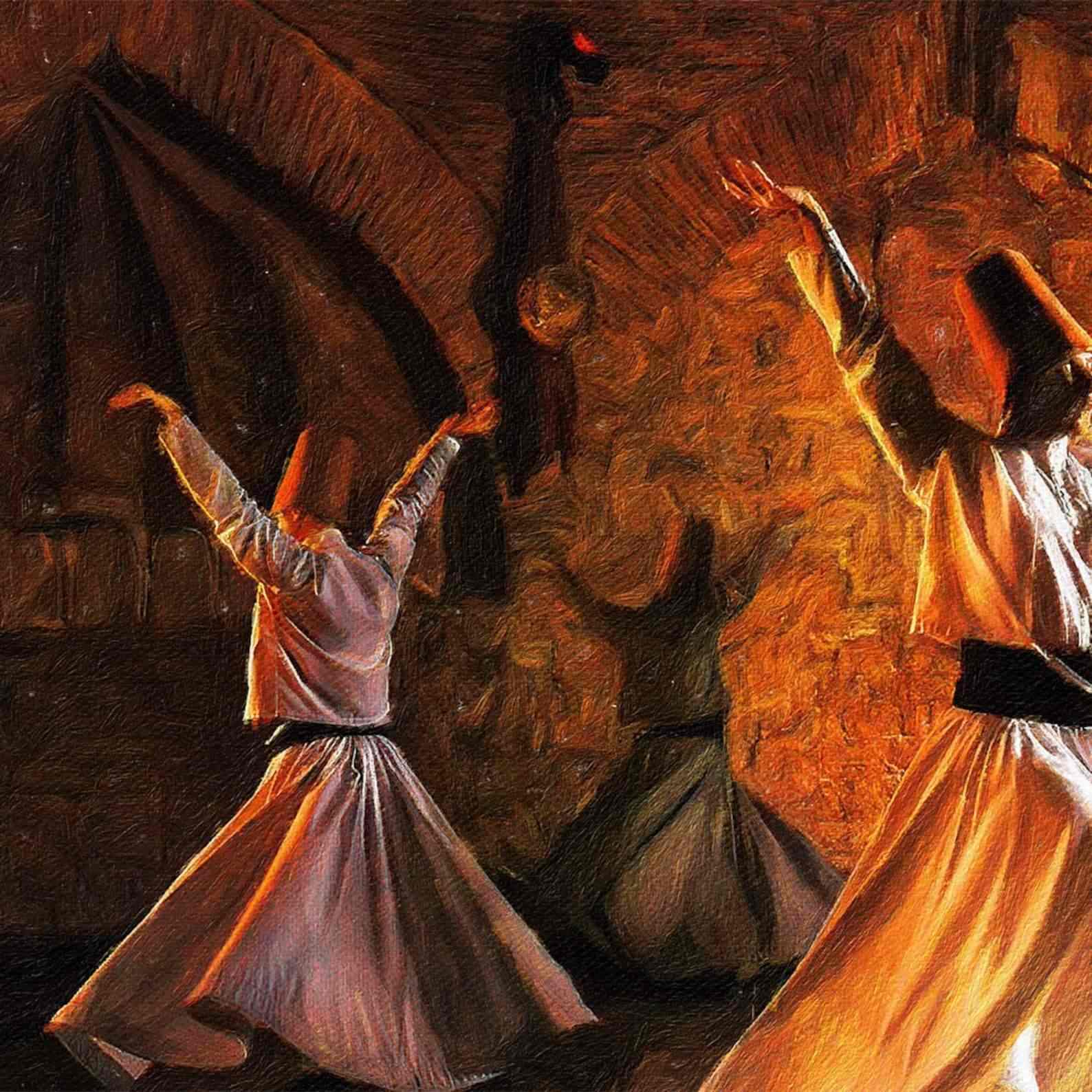 Whirling Dervish - Islamic Wall Art Modern Canvas Printing