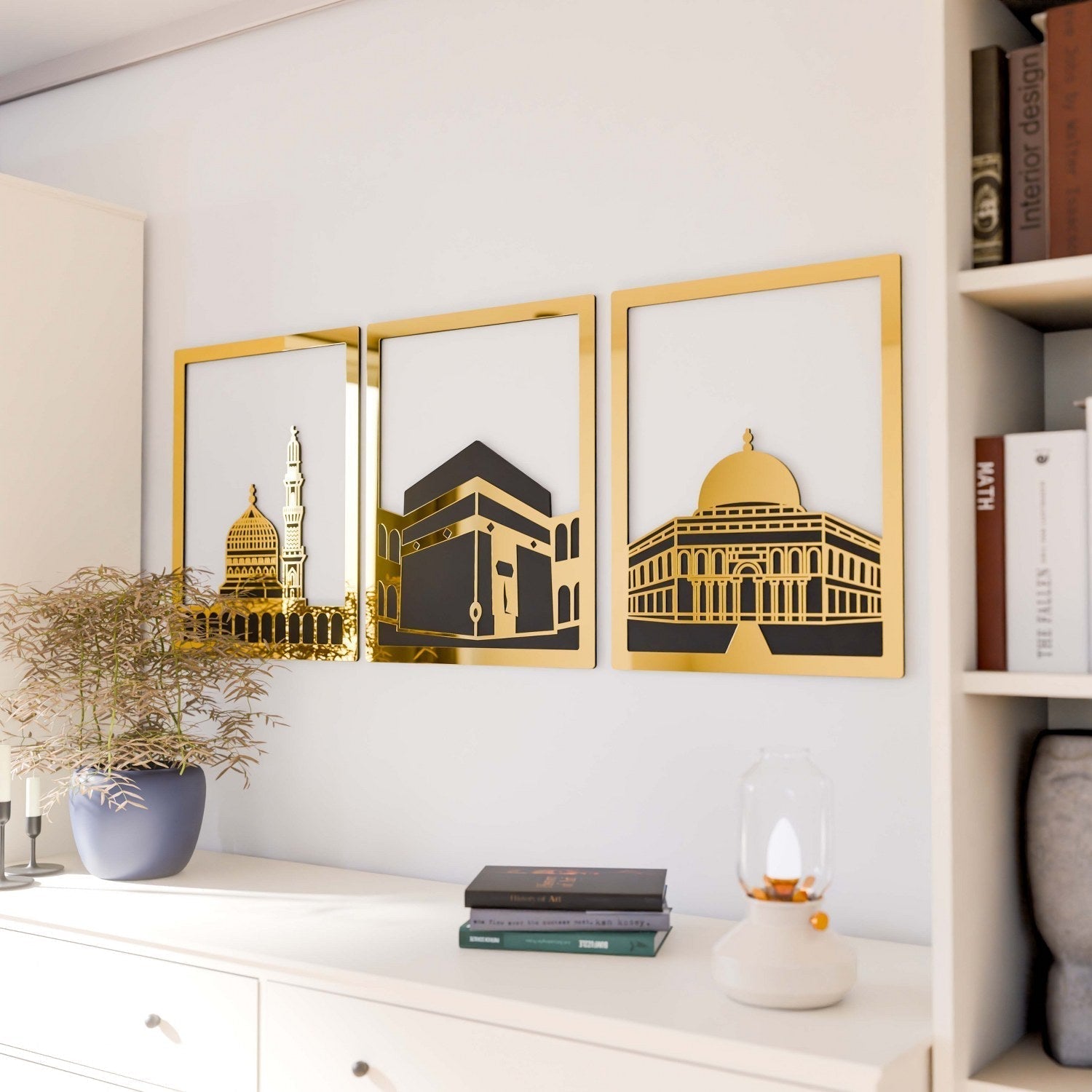 Masjid Al-Haram Islamic Wall Art Kaaba Masjid An-Nabawi Masjid Al Aqsa - Acrylic Wood Wall Art