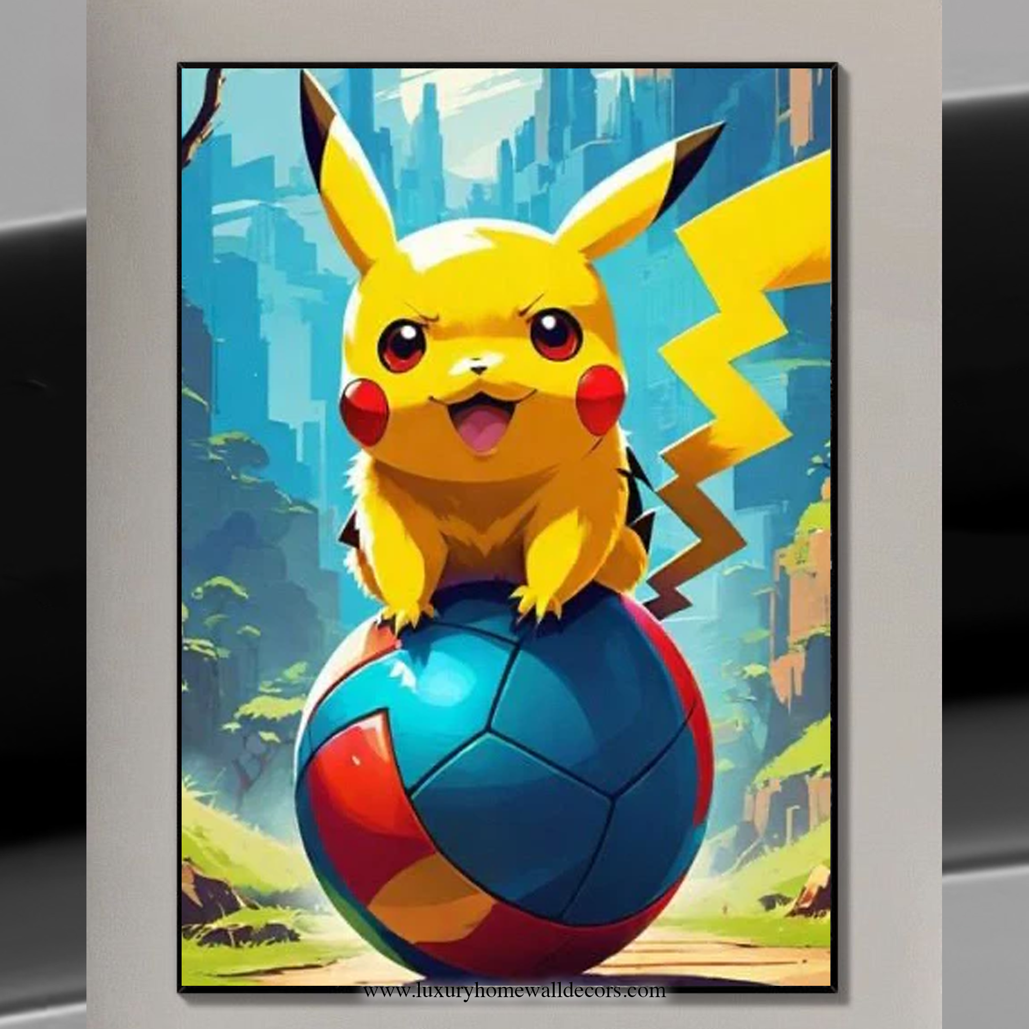Pokemon: Pikachu On The Ball Wall Art